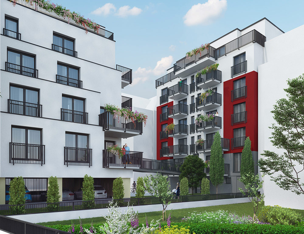 Wehrblick -Rotes Haus hinten